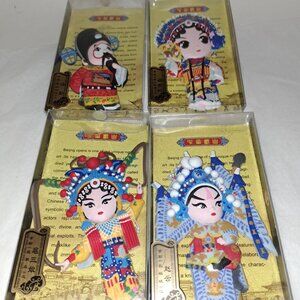 Chinese Opera Dolls Lot of 4 Chinese Opera Dolls magnets Wonderful Set of 4